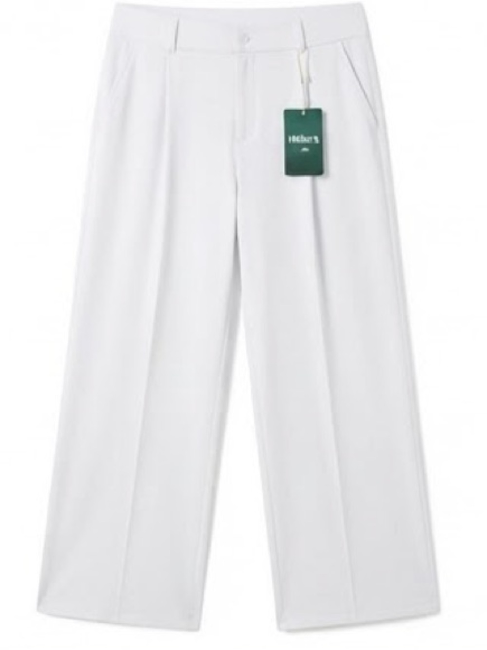 HALARA White Wide-Leg Lounge Pants with Elastic Waist